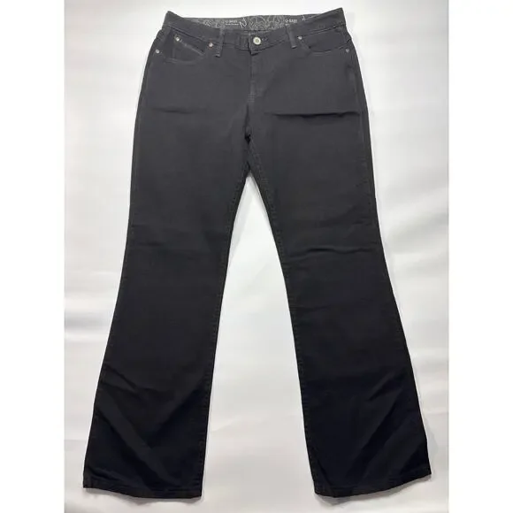 Wrangler Q-Baby Women's Bootcut Black Denim Jeans - Size 13/14x32 (35x32.5) - Picture 1 of 5